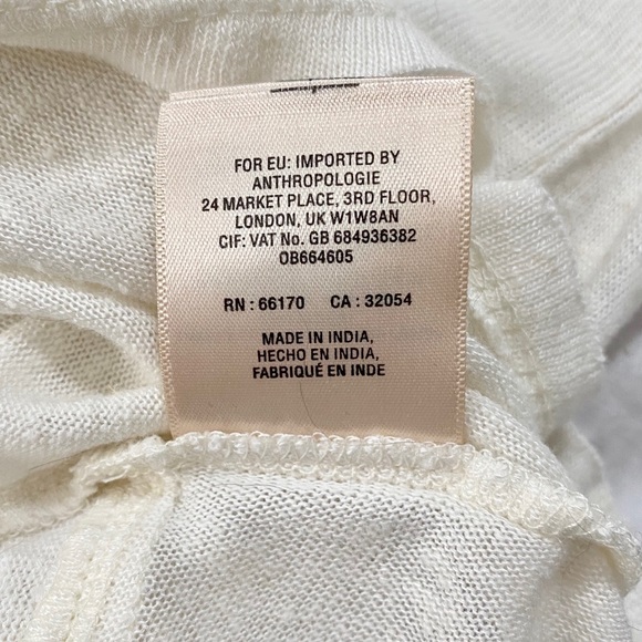 NWT Anthropologie Embroidered Linen Floral Top White Pink Size Small - Picture 15 of 16